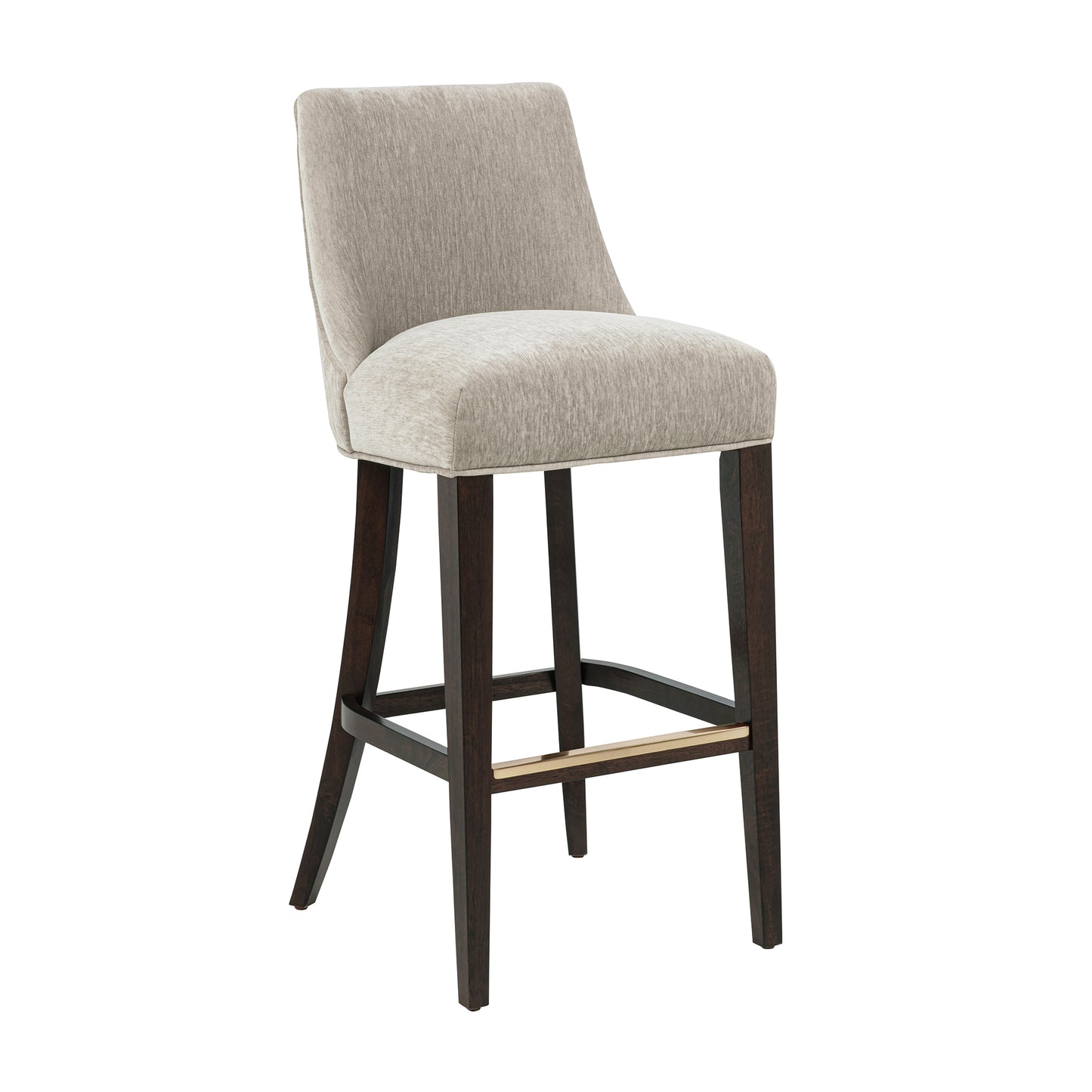 Beever Modern Wood Upholstered Chenille Barstool in Taupe - Set of 2 2-BS027-TP