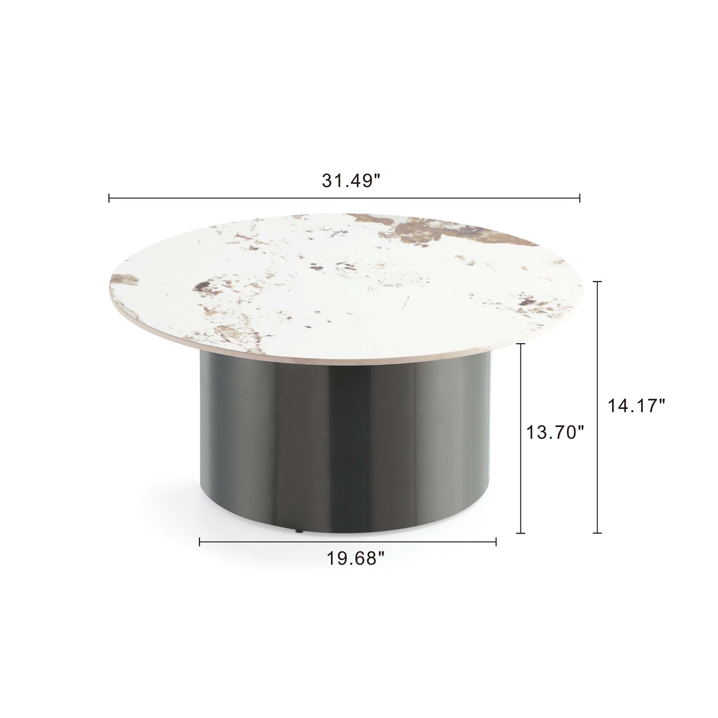 Manhattan Comfort Alondra 2-Piece Modern Coffee Table and End Table Set in Black 2-CE0147