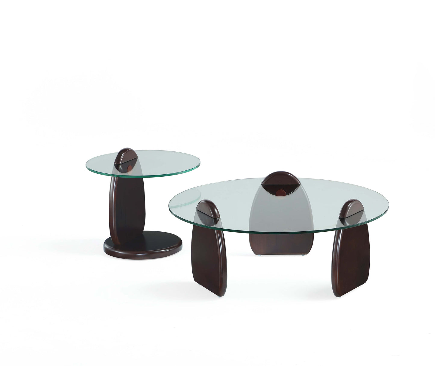 Artesia Modern Glam 2-Piece Coffee Table & End Table Set in Walnut 2-CE0158