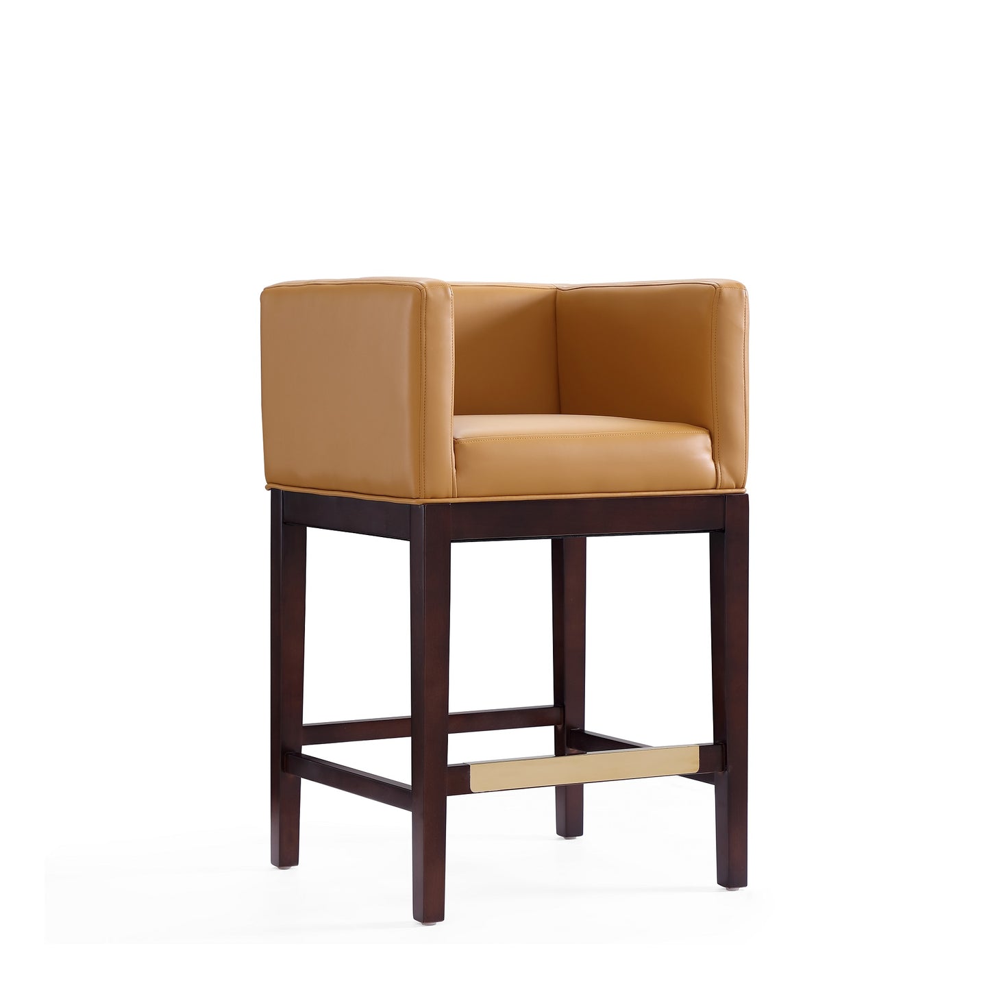 Kingsley Mid-Century Modern Wood Upholstered Counter Stool in Camel - Set of 2 2-CS005-CL
