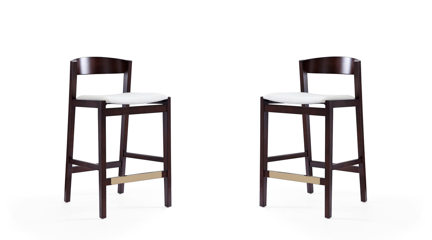 Manhattan Comfort Klismos 36.75 in. Dark Walnut Beech Wood Counter Height Bar Stool