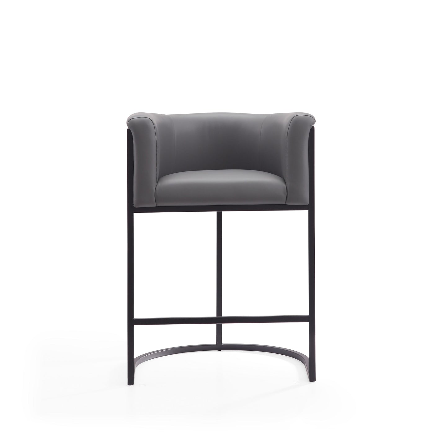 Cosmopolitan Mid-Century Modern Metal Upholstered Counter Stool in Gray - Set of 2 2-CS008-GY