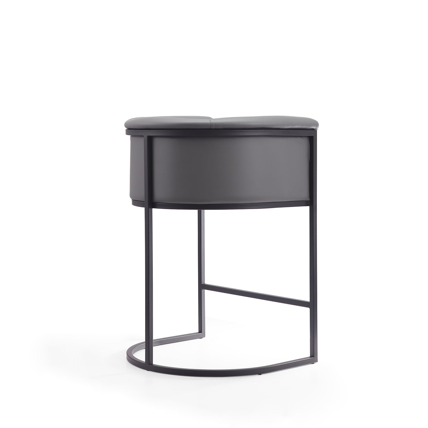 Cosmopolitan Mid-Century Modern Metal Upholstered Counter Stool in Gray - Set of 2 2-CS008-GY