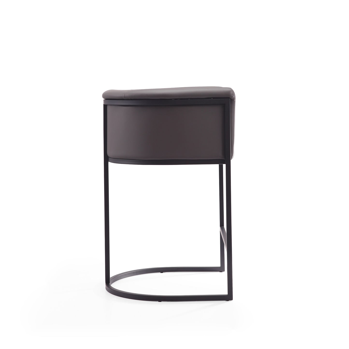Cosmopolitan Mid-Century Modern Metal Upholstered Counter Stool in Graphite - Set of 2 2-CS008-PE