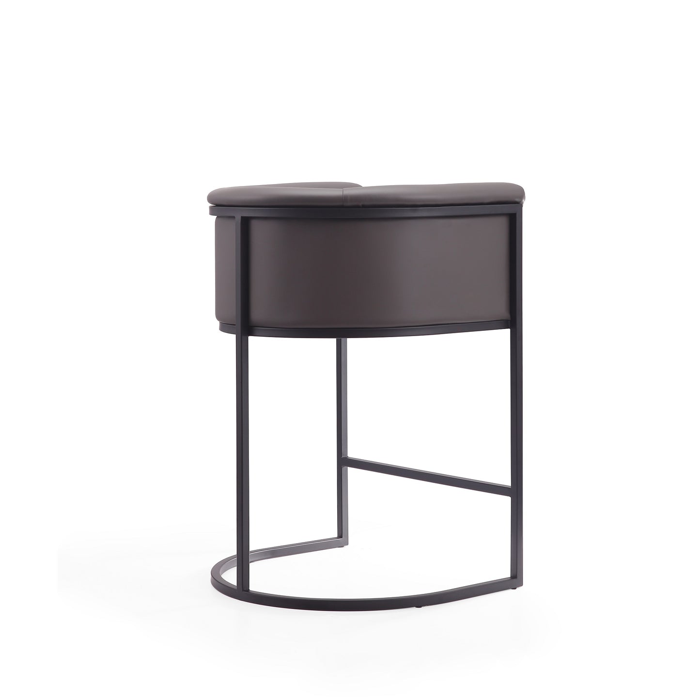 Cosmopolitan Mid-Century Modern Metal Upholstered Counter Stool in Graphite - Set of 2 2-CS008-PE