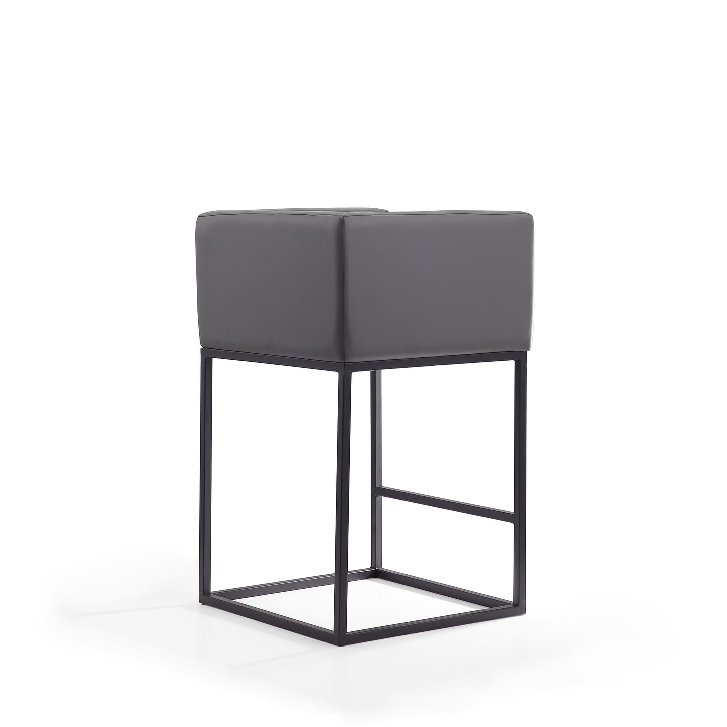 Embassy Mid-Century Modern Metal Upholstered Counter Stool in Gray - Set of 2 2-CS011-GY