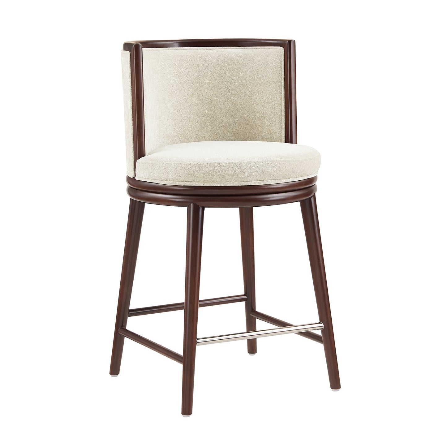 Evalyn Modern Wood Upholstered Counter Stool in Cream - Set of 2 2-CS021-CR