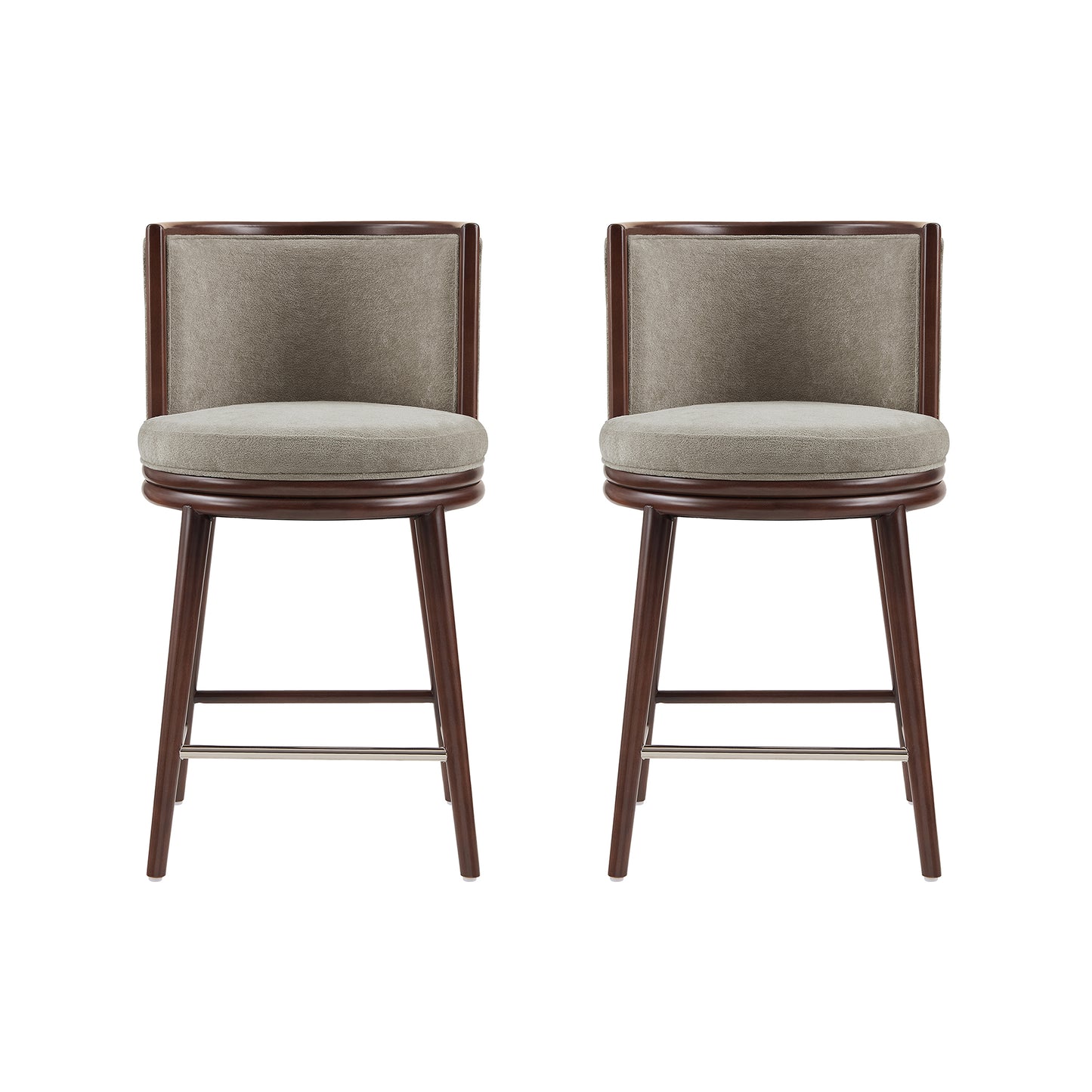 Evalyn Modern Wood Upholstered Counter Stool in Cream - Set of 2 2-CS021-DO
