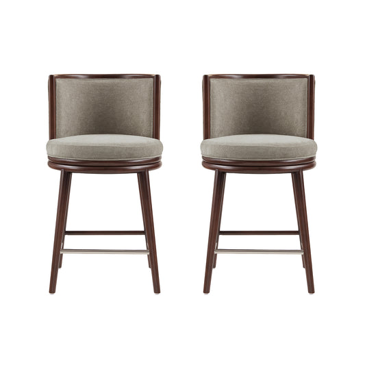 Evalyn Modern Wood Upholstered Counter Stool in Cream - Set of 2 2-CS021-DO