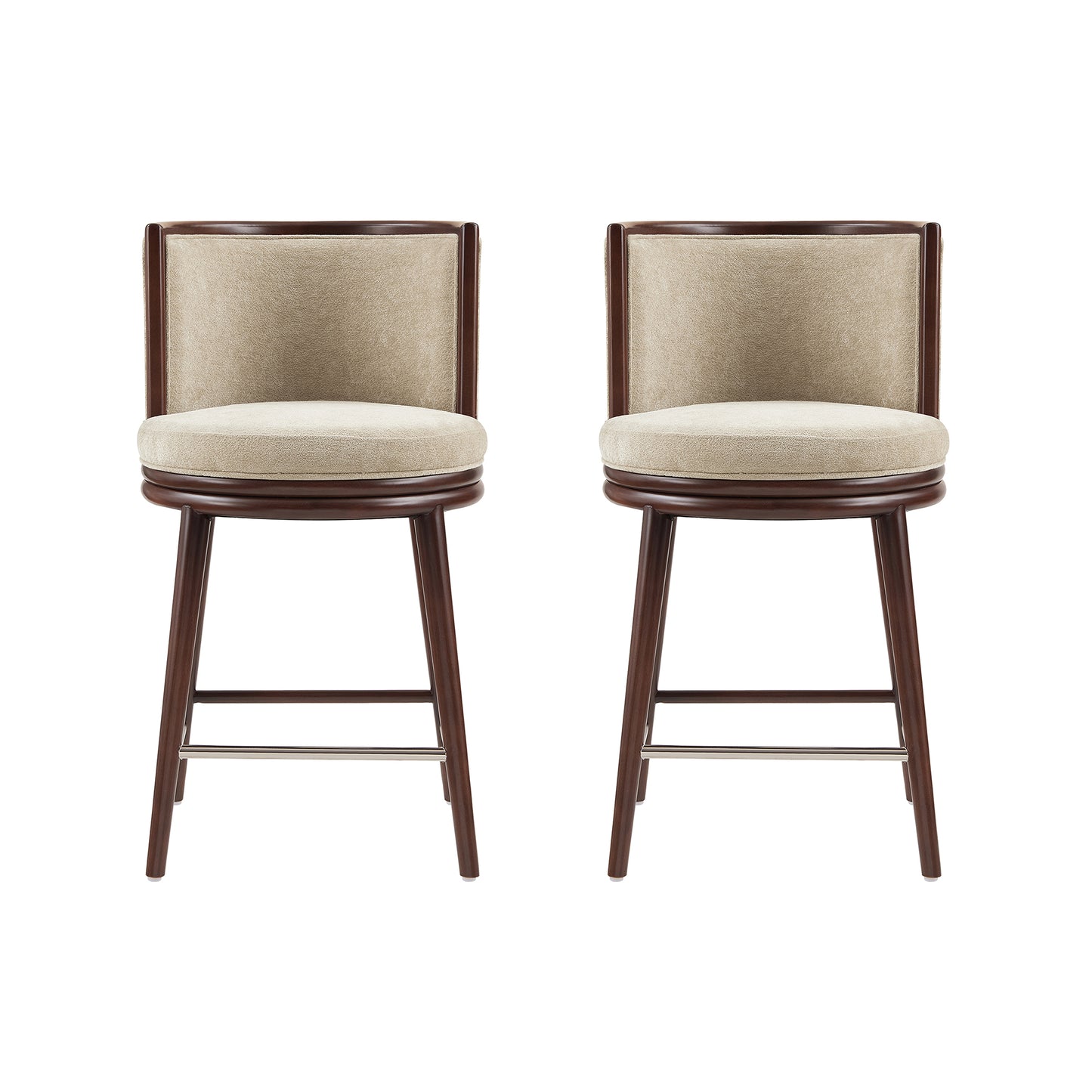 Evalyn Modern Wood Upholstered Counter Stool in Natural - Set of 2 2-CS021-NA