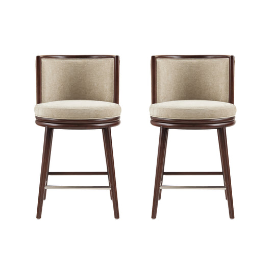 Evalyn Modern Wood Upholstered Counter Stool in Natural - Set of 2 2-CS021-NA