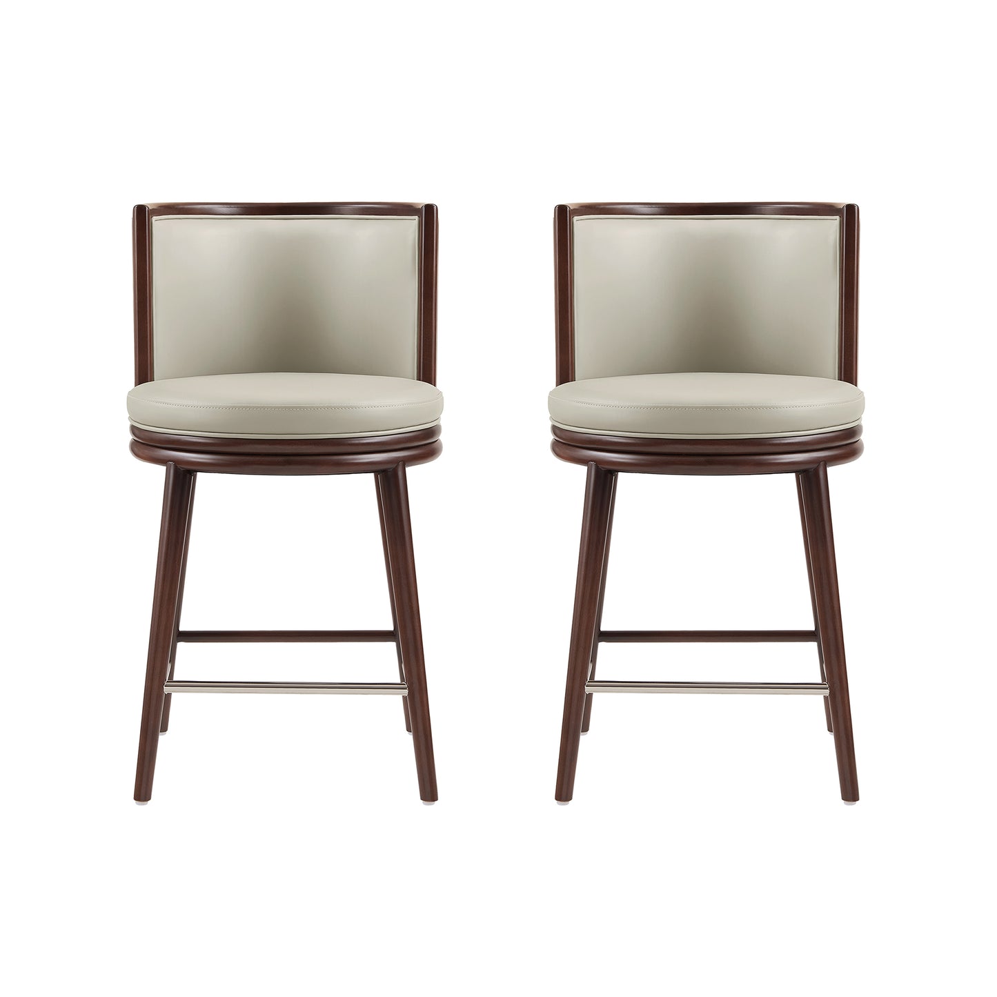 Evalyn Modern Wood Upholstered Counter Stool in Stone - Set of 2 2-CS021-ST