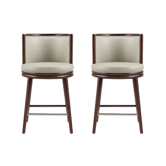Evalyn Modern Wood Upholstered Counter Stool in Stone - Set of 2 2-CS021-ST