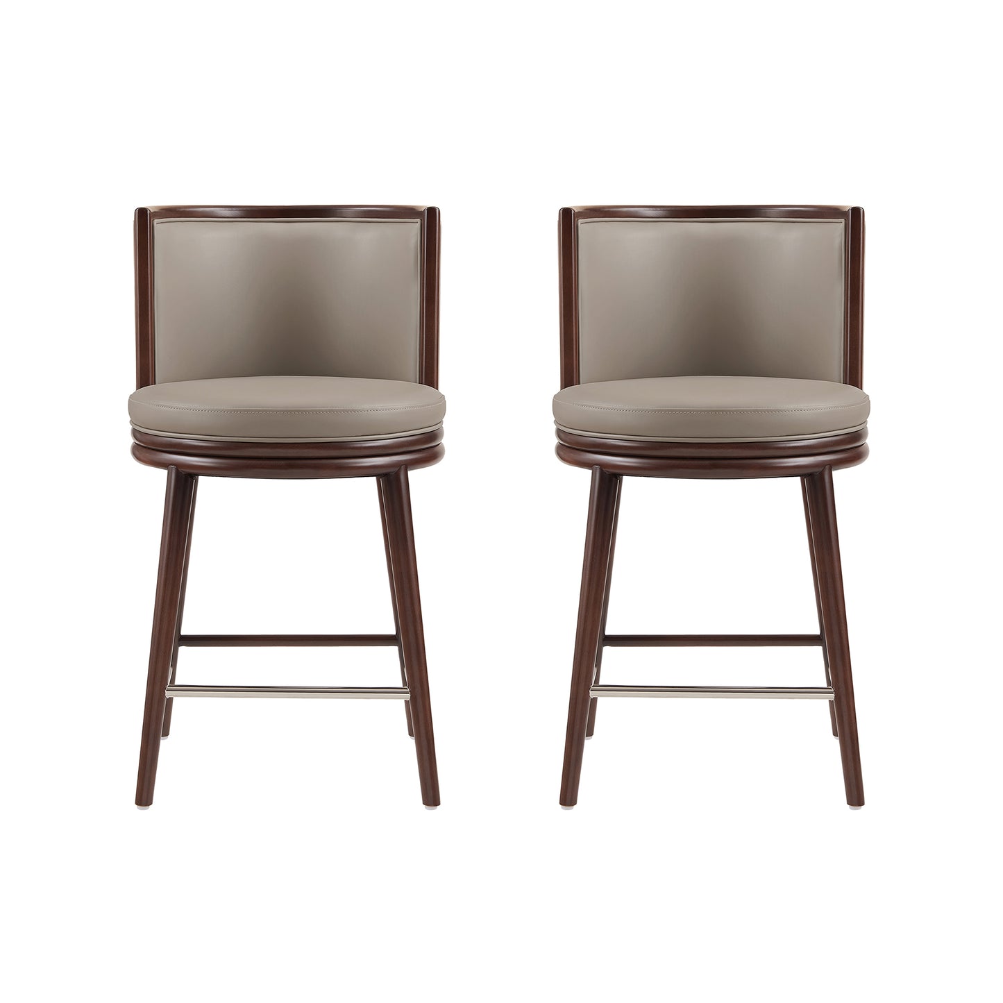 Evalyn Modern Wood Upholstered Counter Stool in Taupe - Set of 2 2-CS021-TP