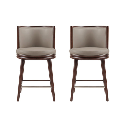 Evalyn Modern Wood Upholstered Counter Stool in Taupe - Set of 2 2-CS021-TP