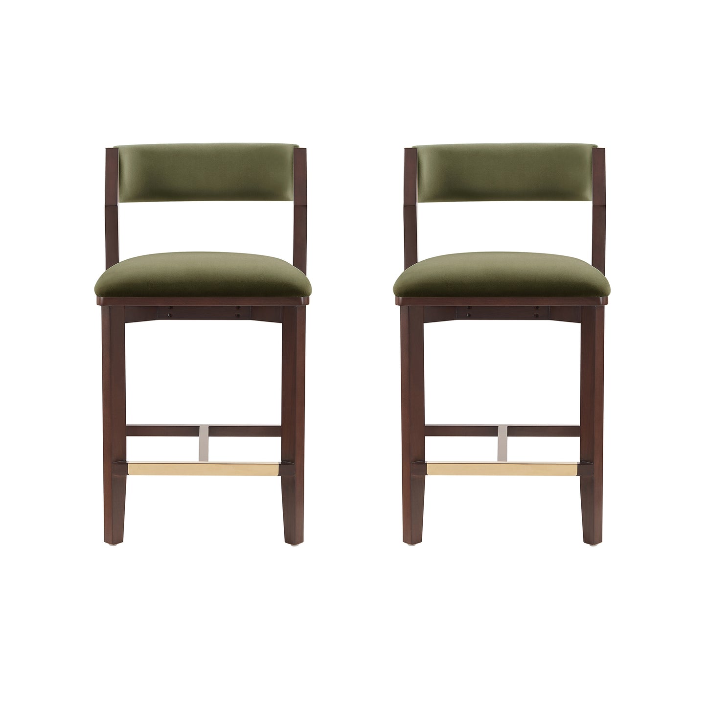 Patricia Modern Wood Upholstered Counter Stool in Turtle Green - Set of 2 2-CS023-GR