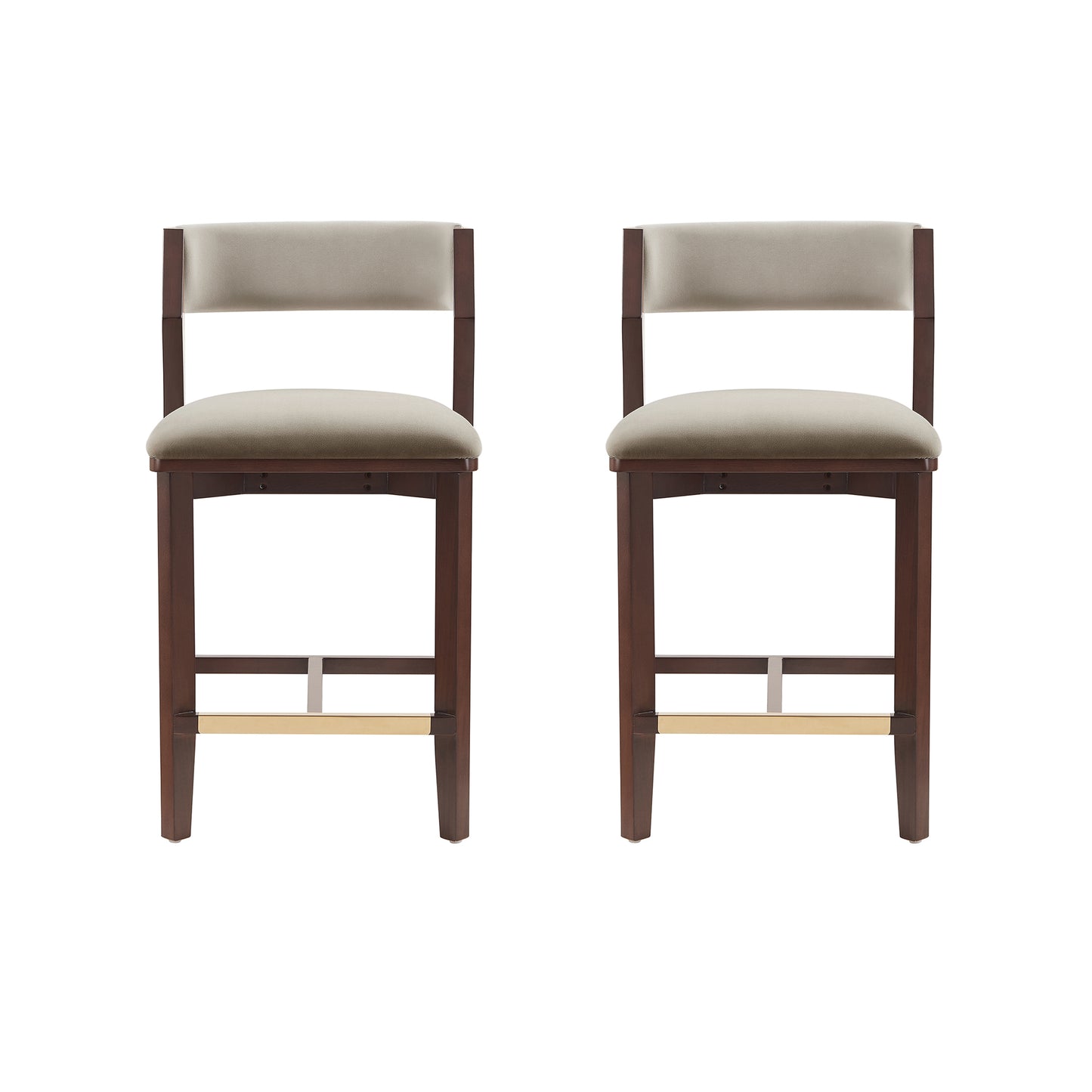 Patricia Modern Wood Upholstered Counter Stool in Linen - Set of 2 2-CS023-LN