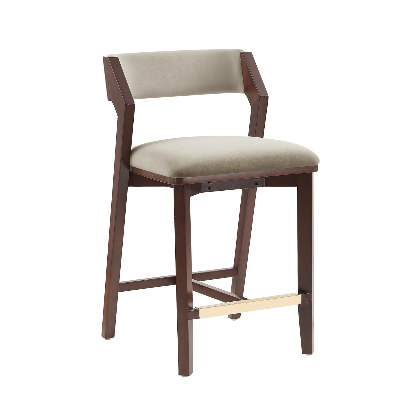 Patricia Modern Wood Upholstered Counter Stool in Linen - Set of 2 2-CS023-LN