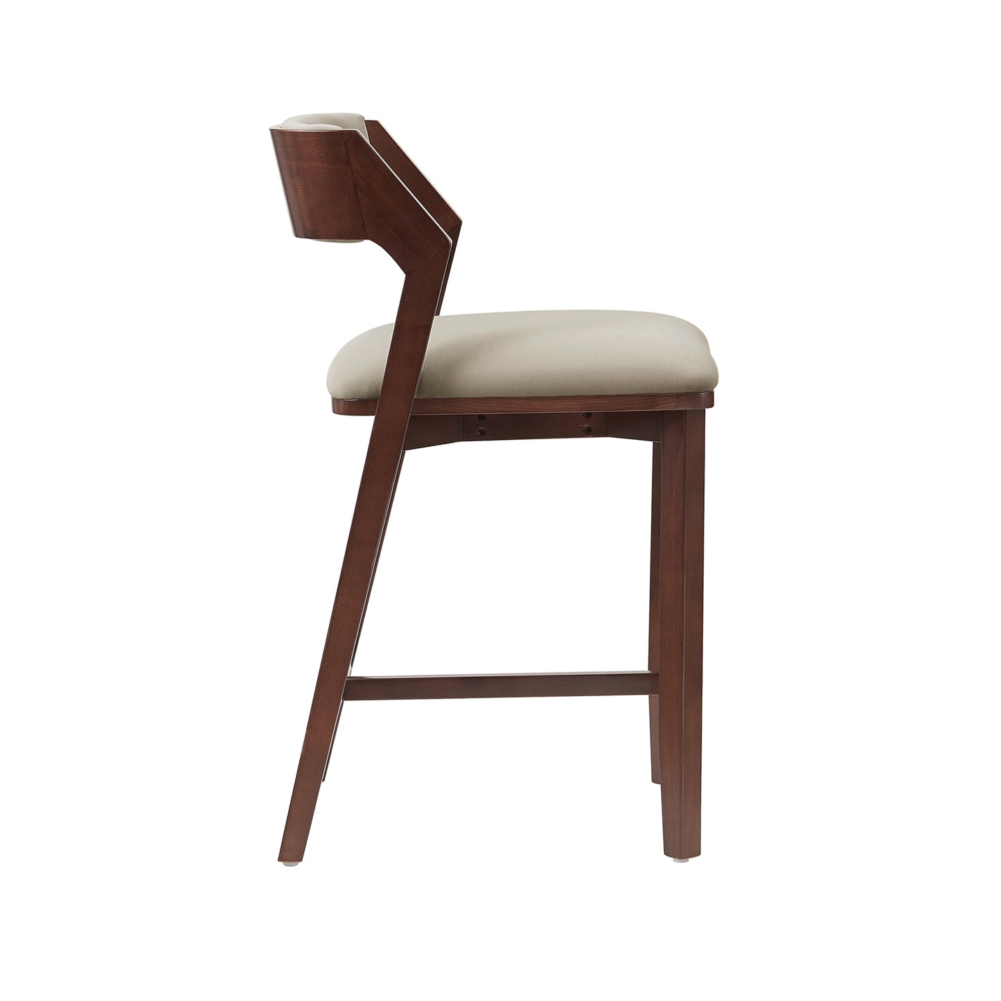 Patricia Modern Wood Upholstered Counter Stool in Linen - Set of 2 2-CS023-LN