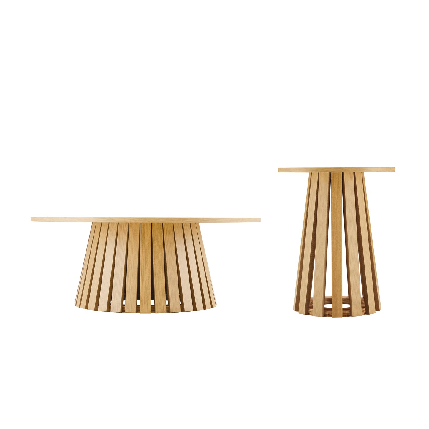 Layla Scandinavian Modern 2-Piece Coffee Table & End Table Set in Light Oak 2-CTET1912-NA