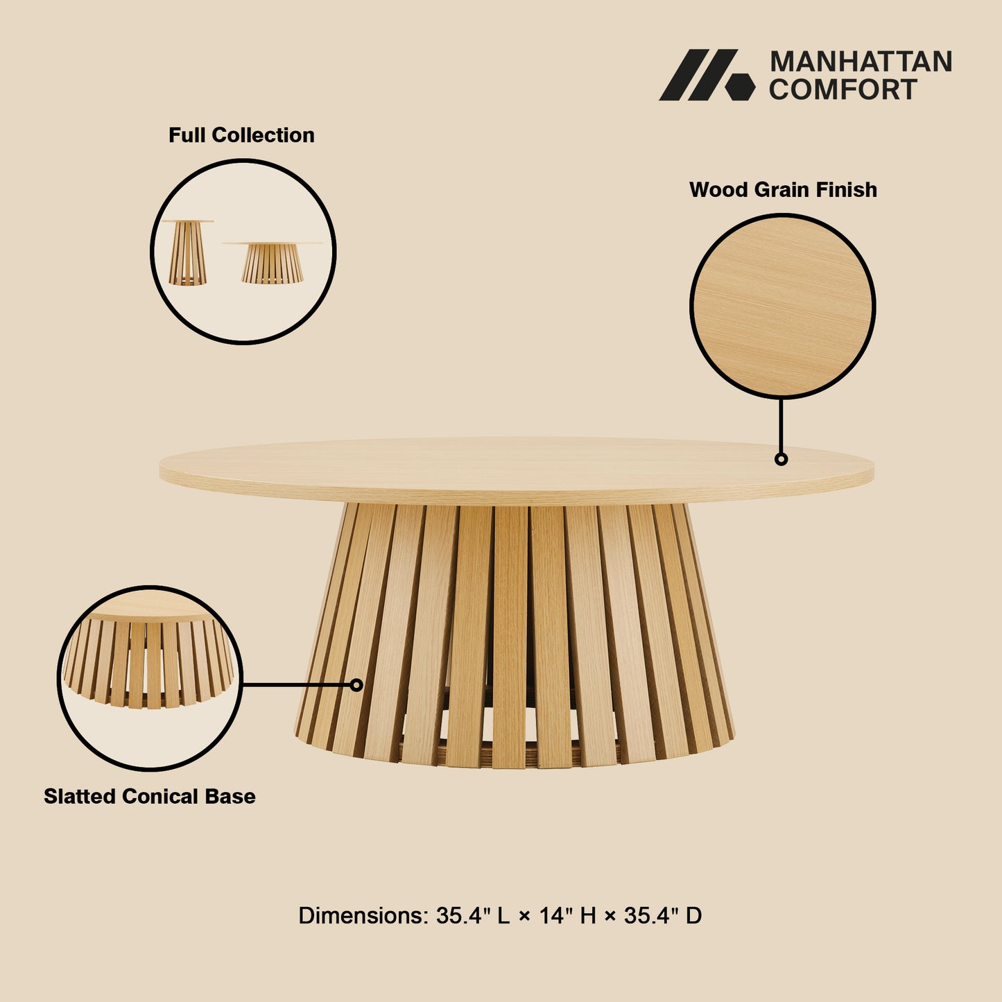 Layla Scandinavian Modern 2-Piece Coffee Table & End Table Set in Light Oak 2-CTET1912-NA