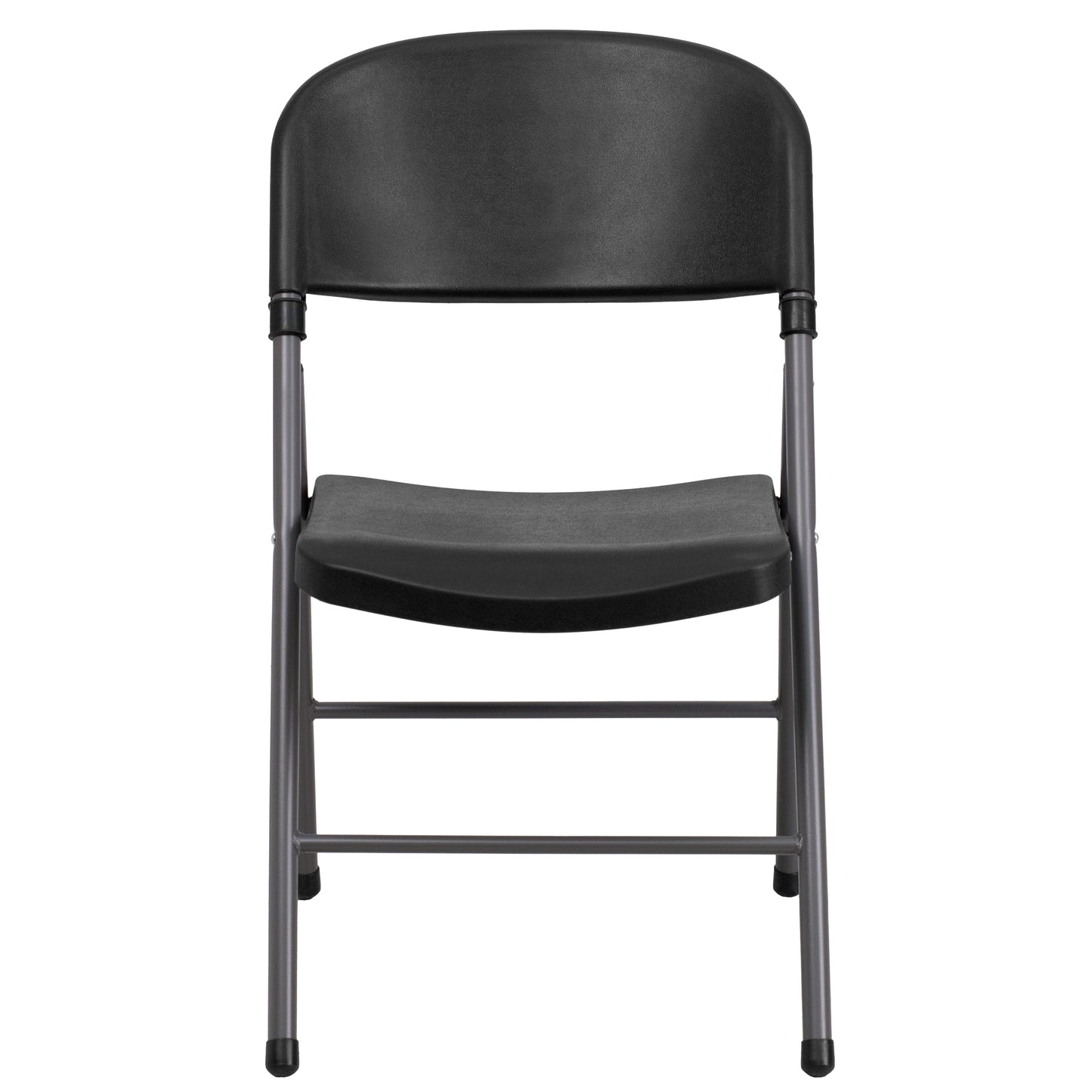 2 Pack HERCULES Series 330 lb. Capacity Black Plastic Folding Chair with Charcoal Frame Black 2-DAD-YCD-50-GG