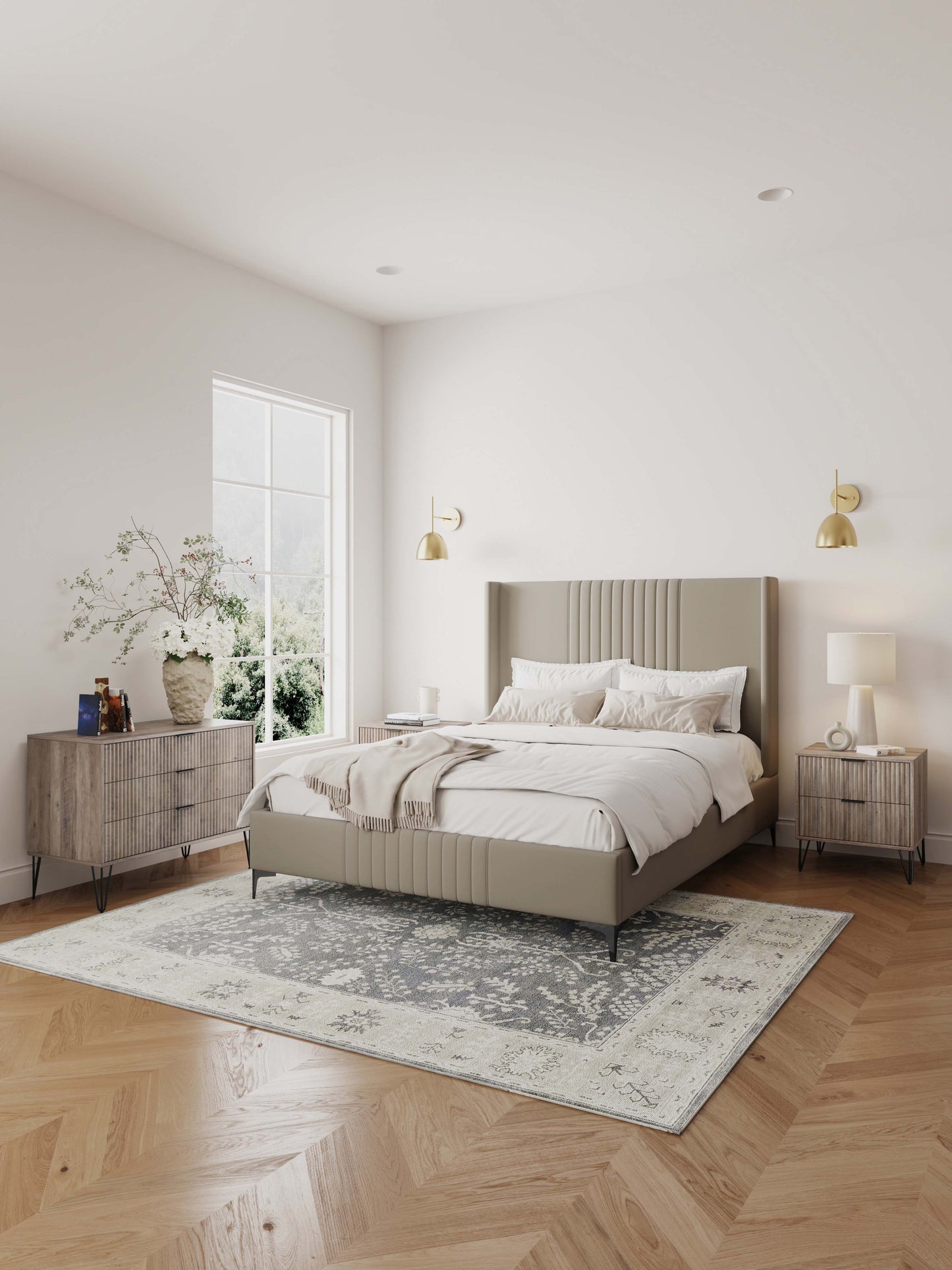 Manhattan Comfort 2-Piece DUMBO Modern Standard 3-Drawer Dresser and Nightstand