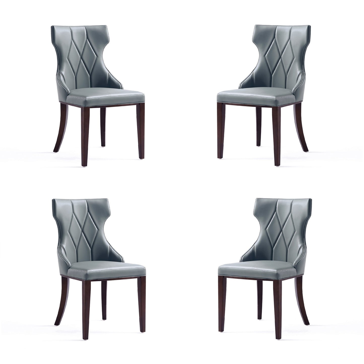 Manhattan Comfort Reine Faux Leather Dining Chair in Pebble Grey (Set of 4) 2-DC007-PE
