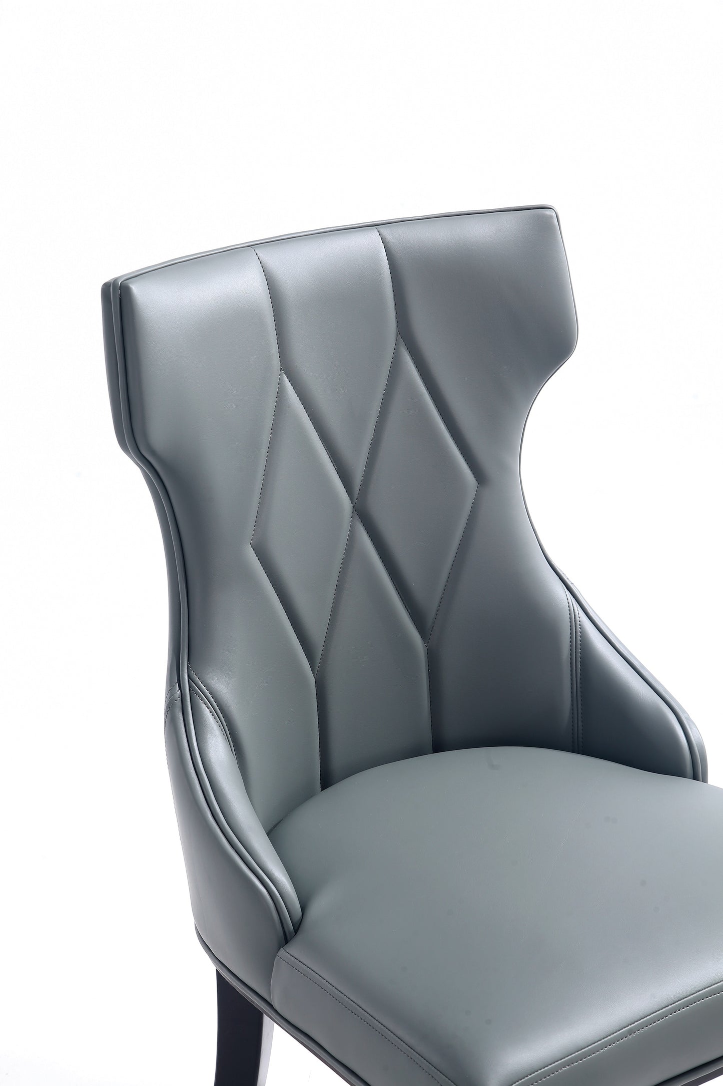 Manhattan Comfort Reine Faux Leather Dining Chair in Pebble Grey (Set of 4) 2-DC007-PE