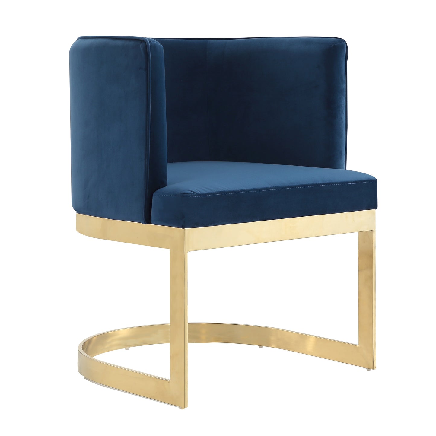 Aura Modern Metal Velvet Dining Chair in Royal Blue - Set of 2 2-DC026-BL