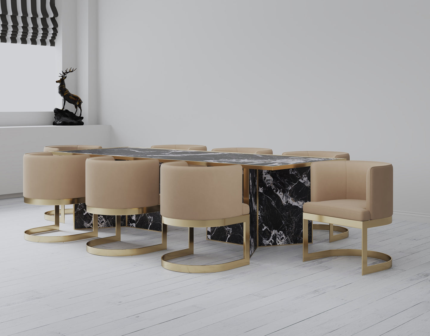 Aura Modern Metal Velvet Dining Chair in Sand - Set of 2 2-DC026-SD