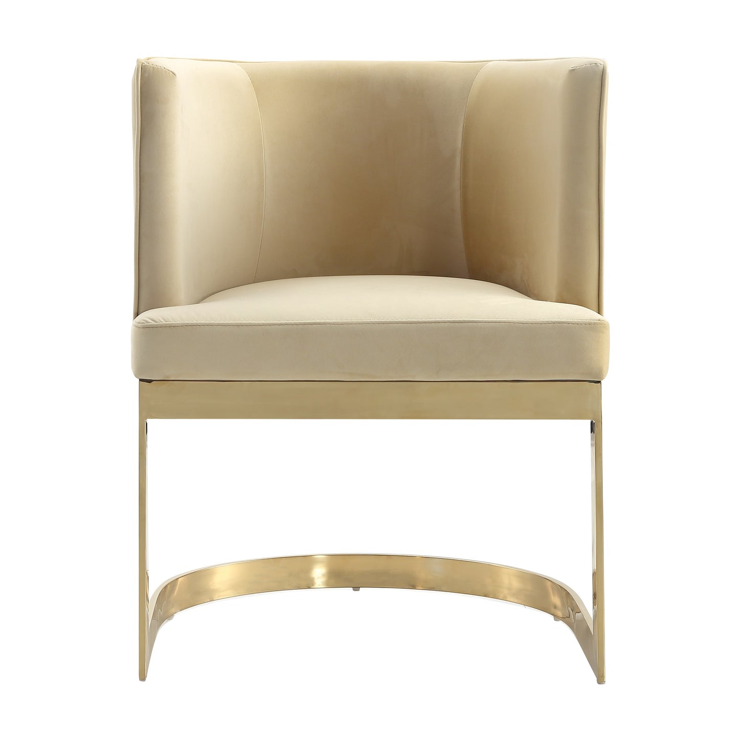 Aura Modern Metal Velvet Dining Chair in Sand - Set of 2 2-DC026-SD