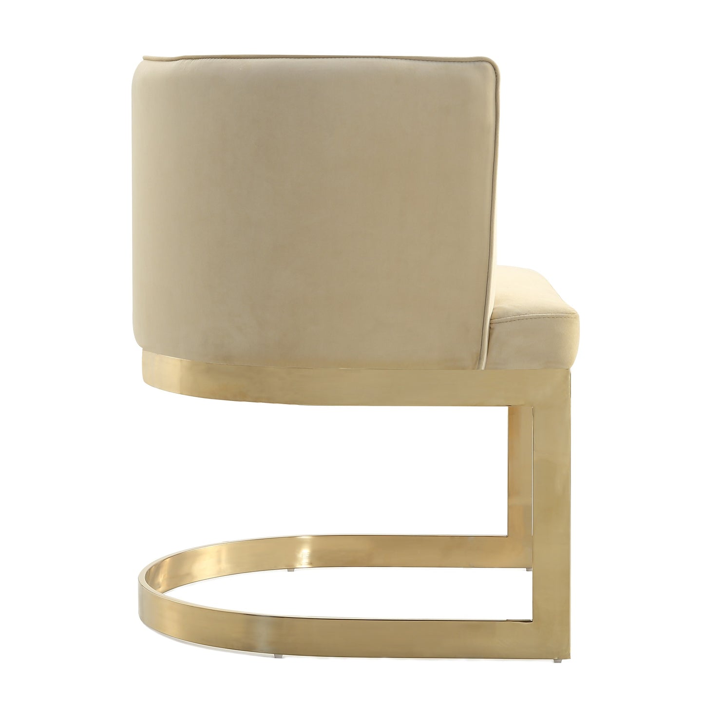 Aura Modern Metal Velvet Dining Chair in Sand - Set of 2 2-DC026-SD