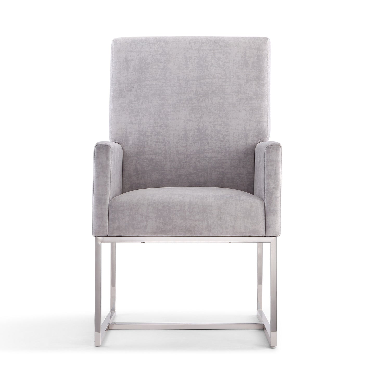 Element Modern Metal Velvet Dining Chair in Gray - Set of 2 2-DC029-GY