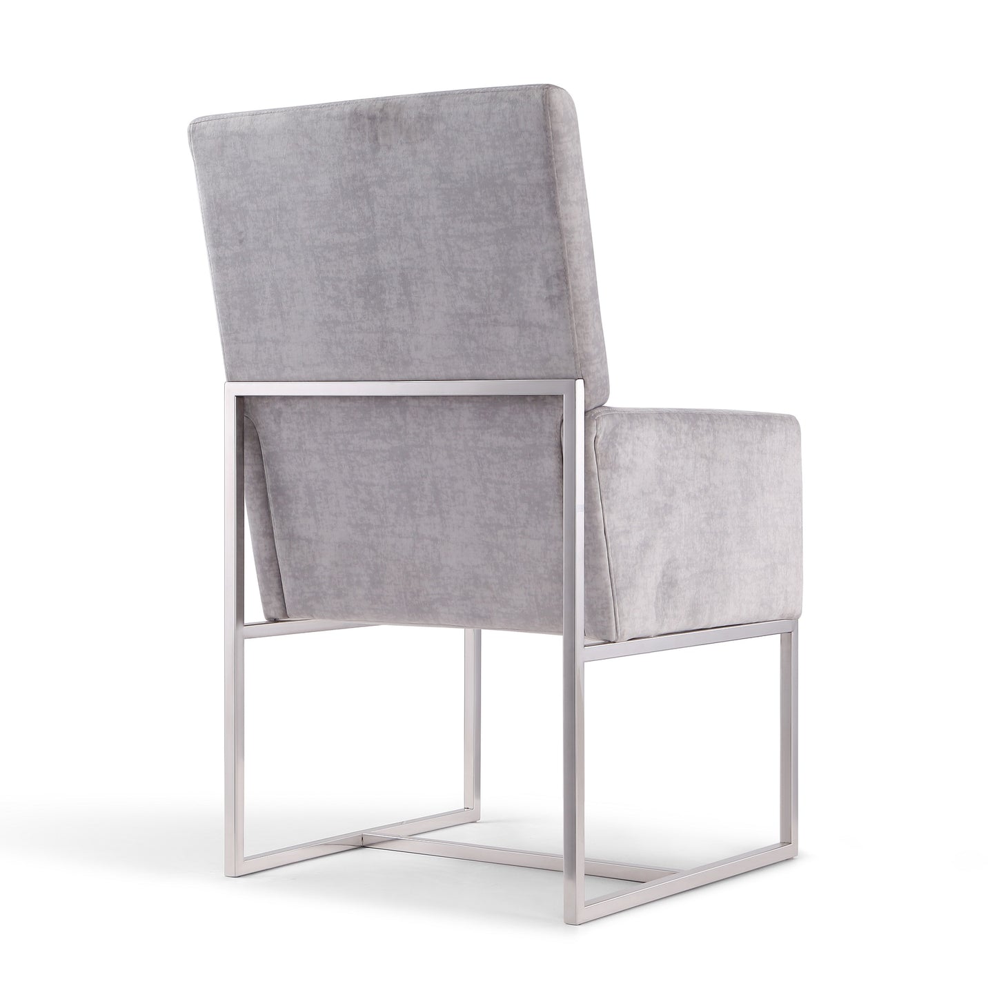 Element Modern Metal Velvet Dining Chair in Gray - Set of 2 2-DC029-GY