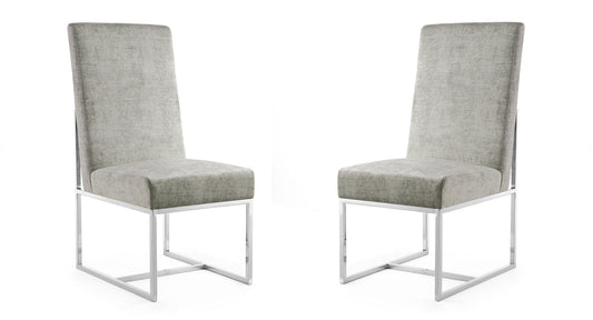 Manhattan Comfort Element Steel Velvet Dining Armchair (Set of 2) 2-DC030-ST