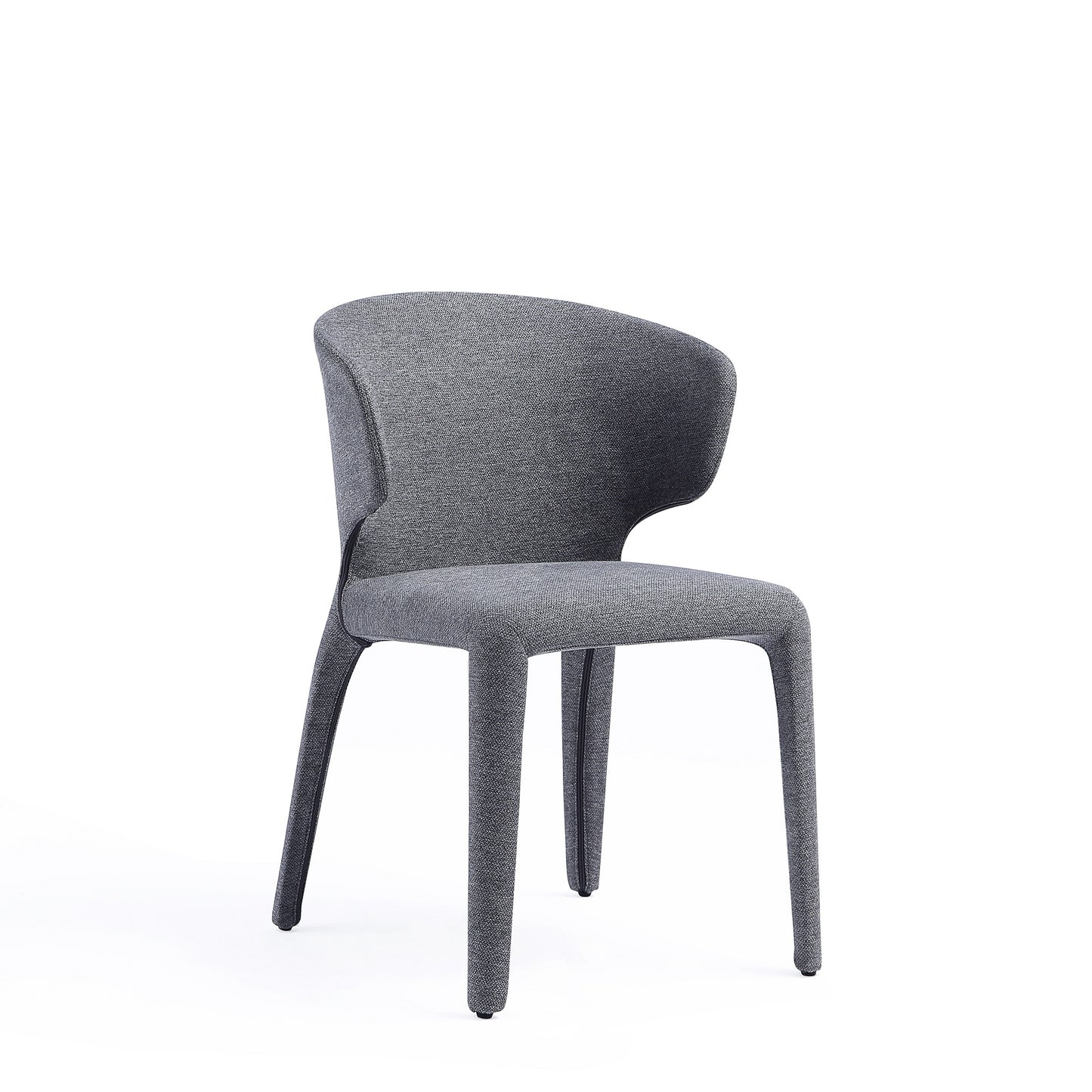 Conrad Mid-Century Modern Upholstered Dining Chair in Gray - Set of 4 2-DC031-WGY