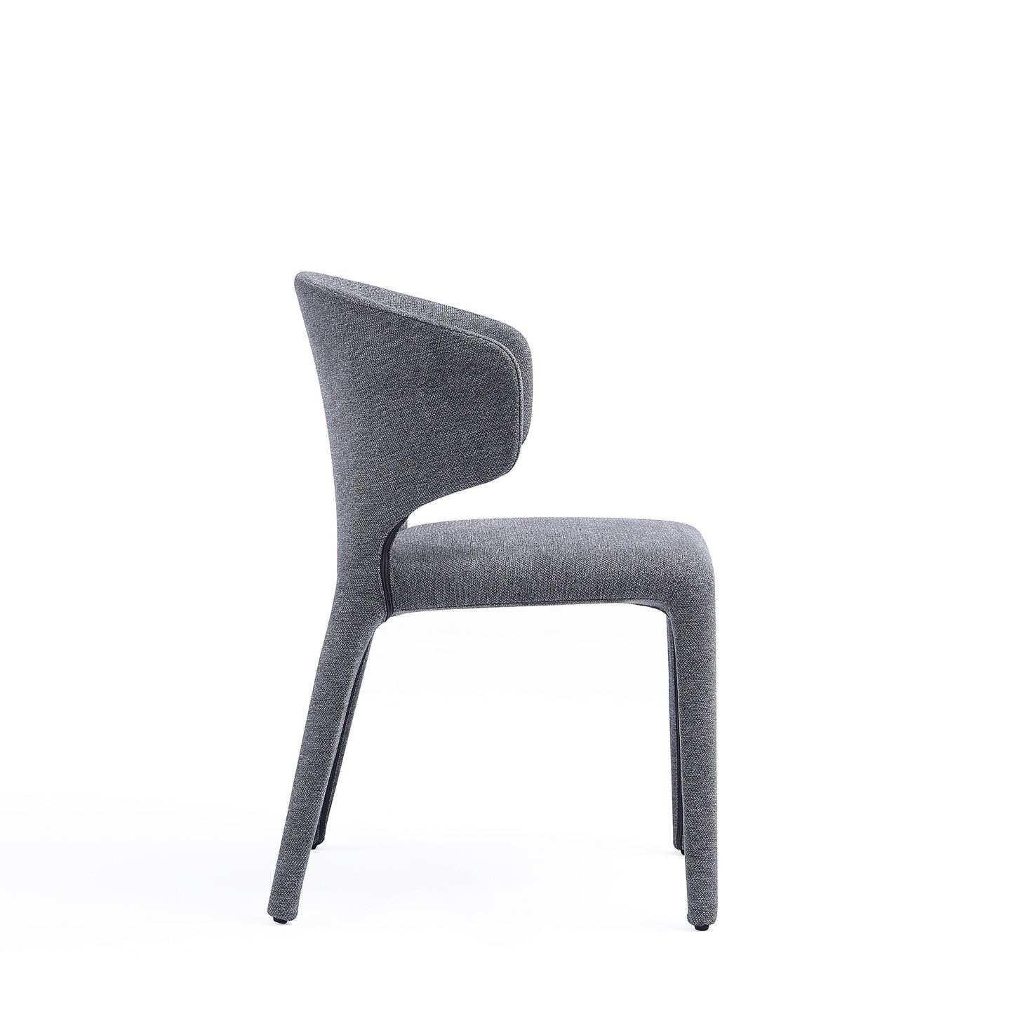 Conrad Mid-Century Modern Upholstered Dining Chair in Gray - Set of 4 2-DC031-WGY