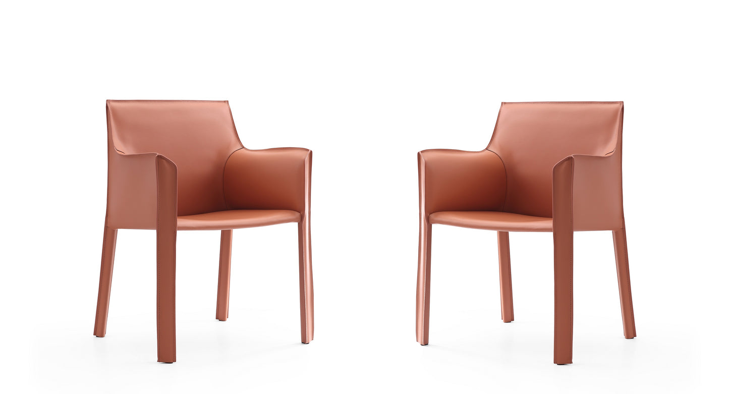 Manhattan Comfort Vogue Clay Faux Leather Arm Chair (Set of 2) 2-DC033-CY