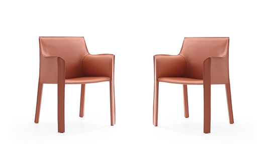 Vogue Modern Vegan Leather Dining Chair in Clay - Set of 2 2-DC033-CY