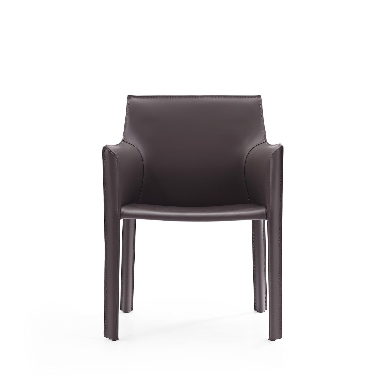 Manhattan Comfort Vogue Grey Faux Leather Arm Chair (Set of 2) 2-DC033-GY