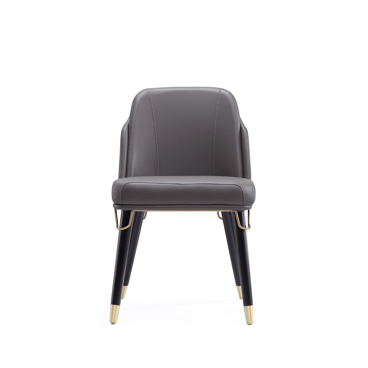 Estelle Modern Wood Vegan Leather Dining Chair in Graphite - Set of 2 2-DC042-PE