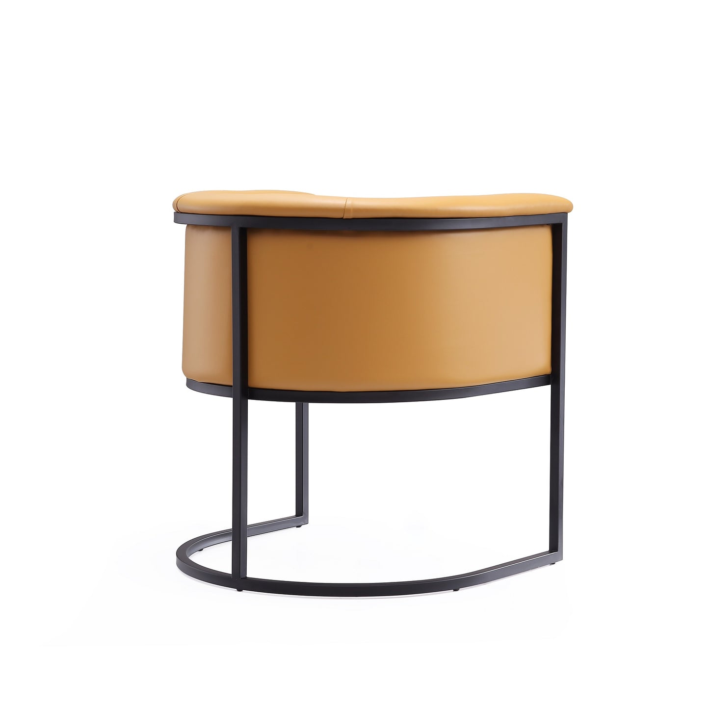 Cosmopolitan Mid-Century Modern Metal Vegan Leather Dining Chair in Camel - Set of 2 2-DC044-SA