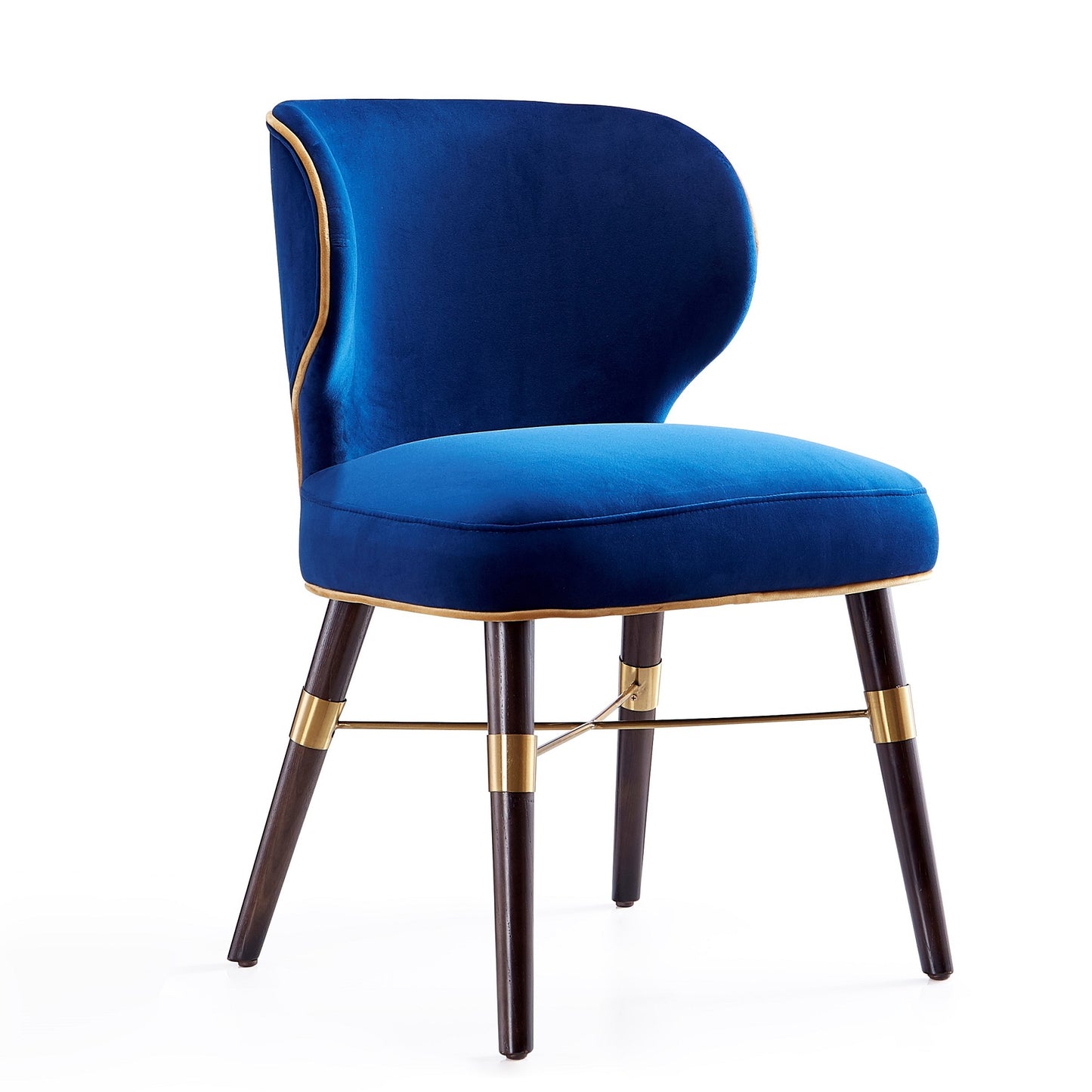 Manhattan Comfort Strine Royal Blue Velvet Dining Chair (Set of 2) 2-DC045-BL
