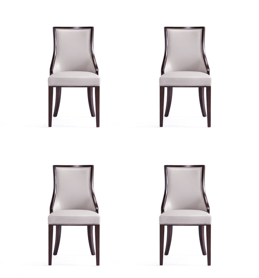 Manhattan Comfort Grand Faux Leather Dining Chairs - Set of 4 in Light Grey 2-DC048-LG