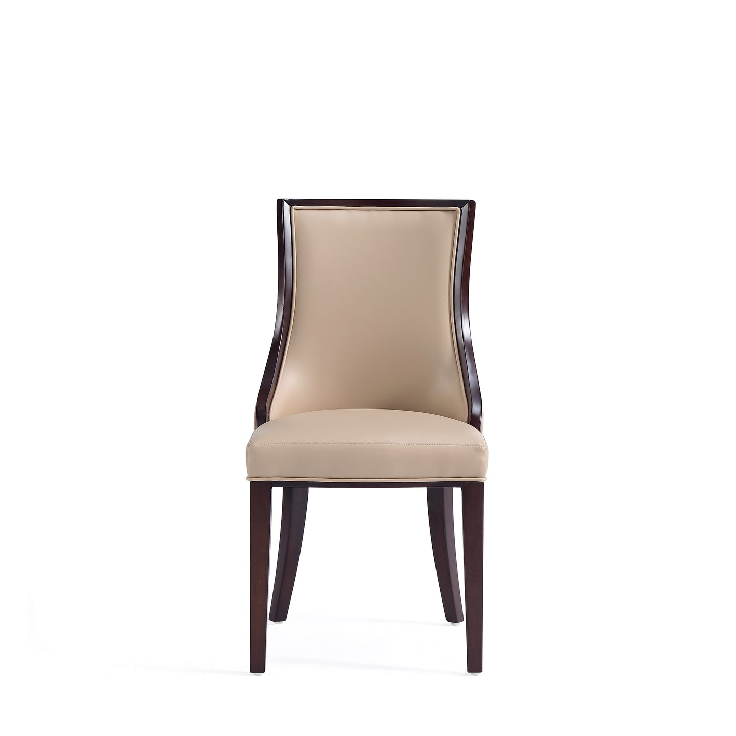 Manhattan Comfort Grand Faux Leather Dining Chair in Tan with Beech Wood Frame (Set of 4) 2-DC048-TN