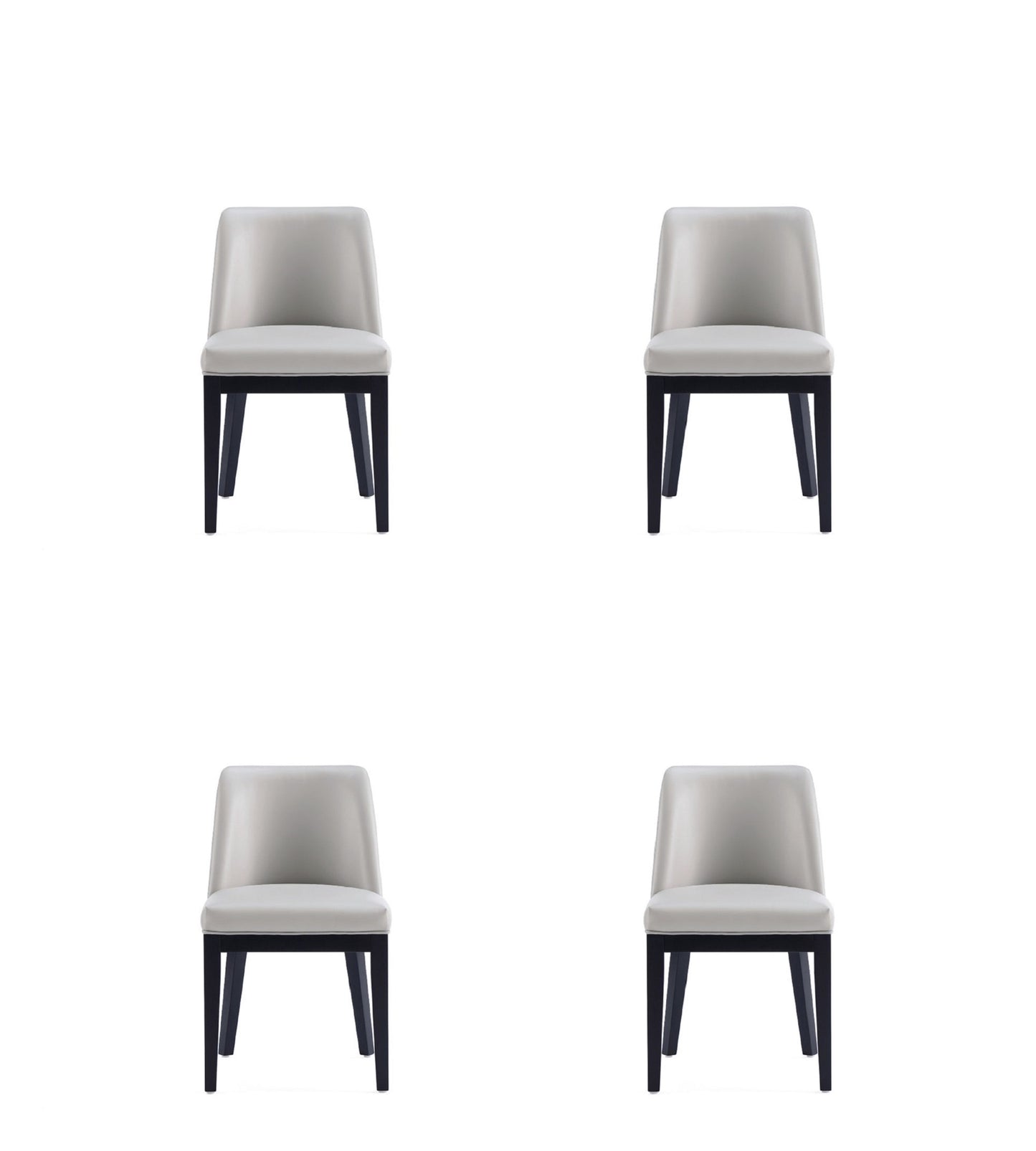 Manhattan Comfort Gansevoort Modern Faux Leather Dining Chair in Light Grey (Set of 4) 2-DC051-LG
