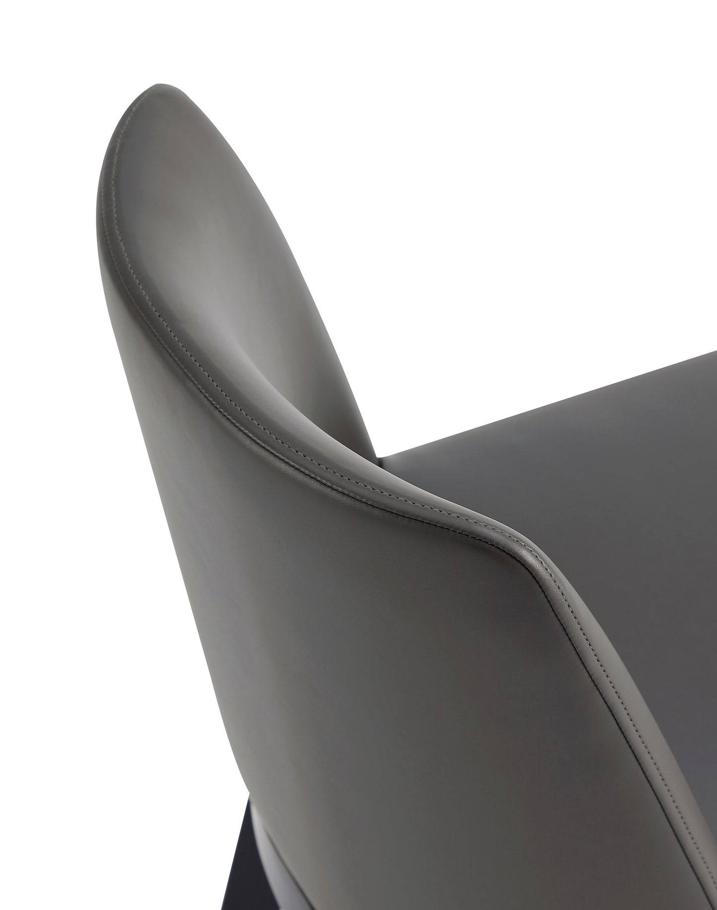 Manhattan Comfort Gansevoort Modern Faux Leather Dining Chair in Pebble Grey (Set of 4) 2-DC051-PE