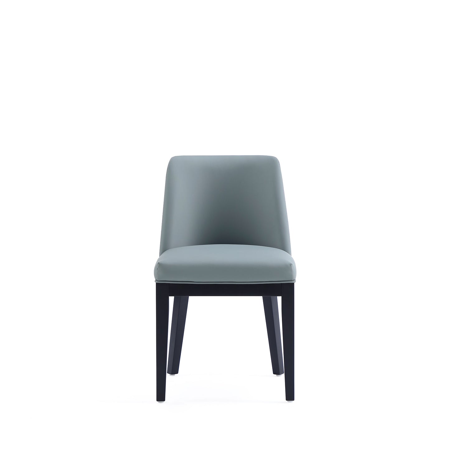 Gansevoort Modern Wood Vegan Leather Dining Chair in Pewter - Set of 4 2-DC051-PT
