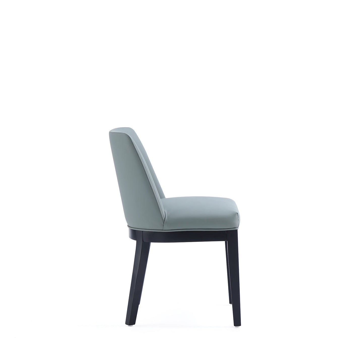 Gansevoort Modern Wood Vegan Leather Dining Chair in Pewter - Set of 4 2-DC051-PT